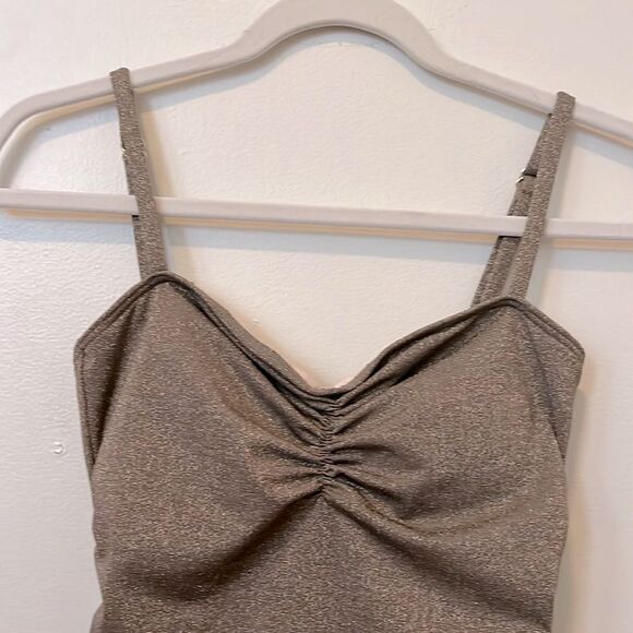 Peony gold swimsuit size 10AU / US6 ruched lined top - Picture 10 of 14